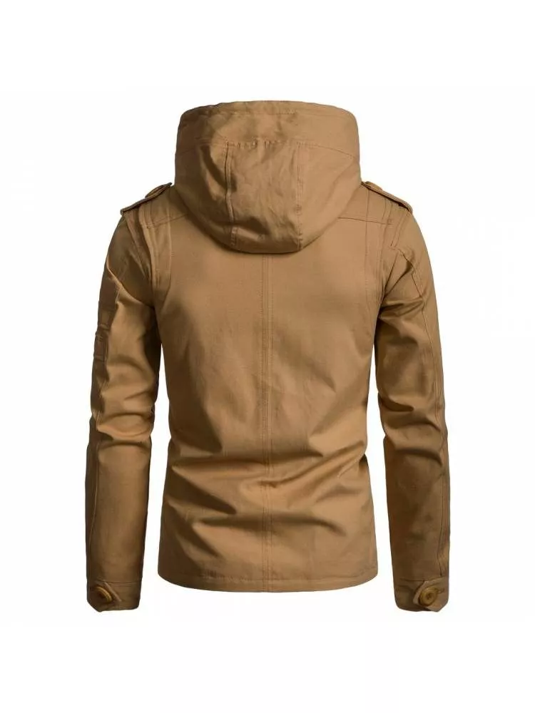 Cappotto Corto Giacca Elegante Moda Uomo Slim Fit Beige