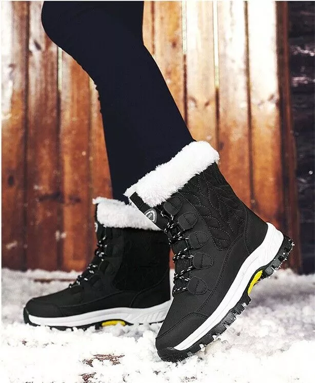 stivali stivaletti invernali anfibi nero neve pelle sintetica platform 9872