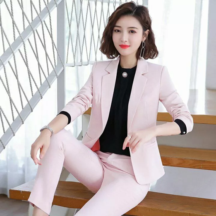 Elonglin Giacca Abito Donna Blu Royal Taglia 40 - Blazer Manica Lunga Con Tasche - Sartoria Poliestere