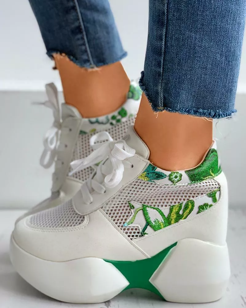 Scarpe clearance zeppa fiori