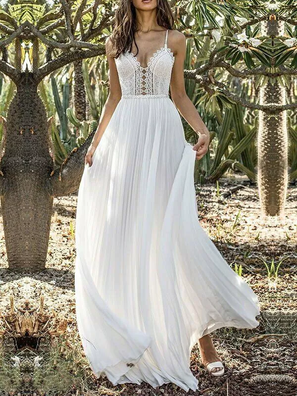 Abito vestito donna morbido lungo boho bohemien hippie bianco