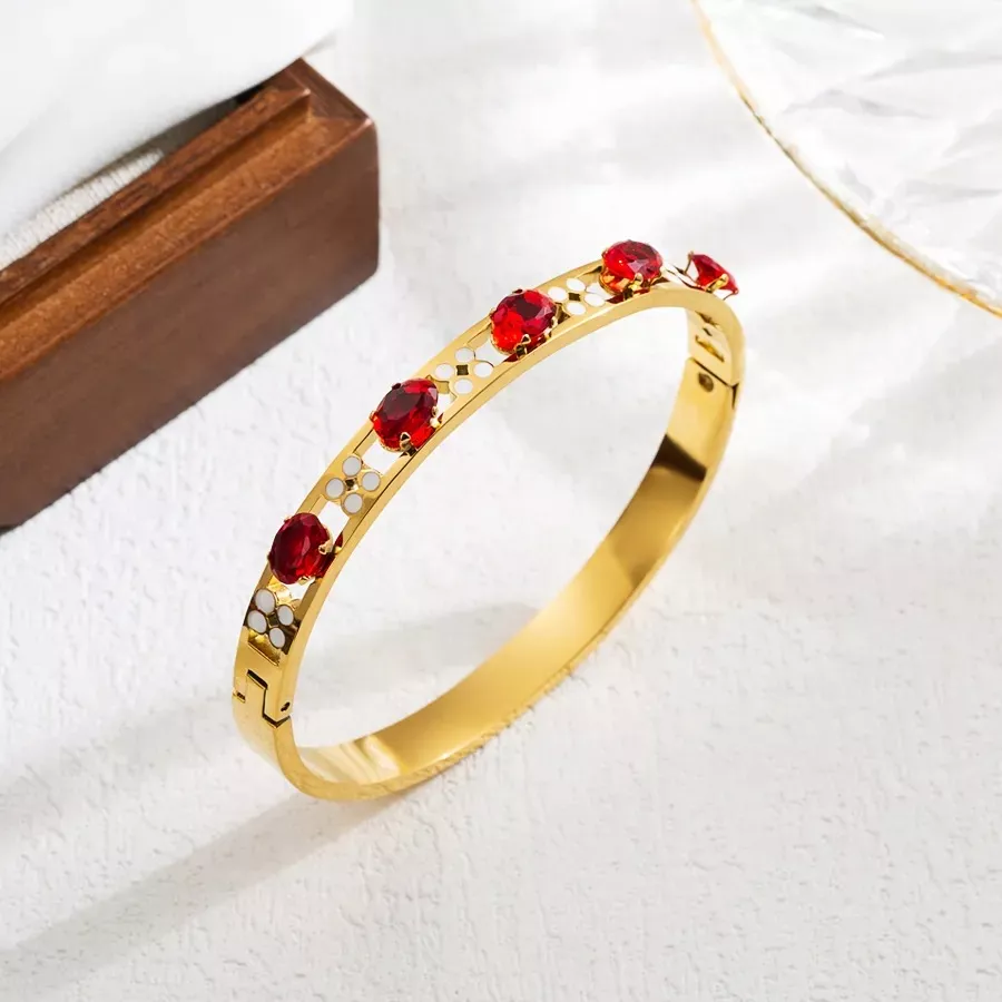 namana Bracciale in oro per donne e ragazze, delicato bracciale in oro da donna con zirconi, elegante gioiello in oro regalo per donna, 17 cm, Argento sterling