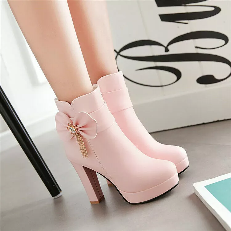 Minetom Stivali Donna Pelle Sintetica Stivaletti Zip Tacco A