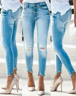 Jeans donna in denim blu chiaro