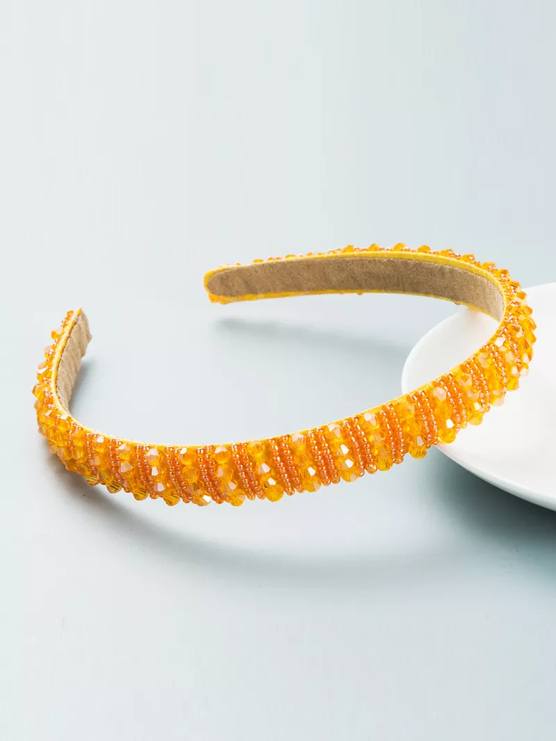 Cerchietto fascia capelli elegante nero perle strass antiscivolo