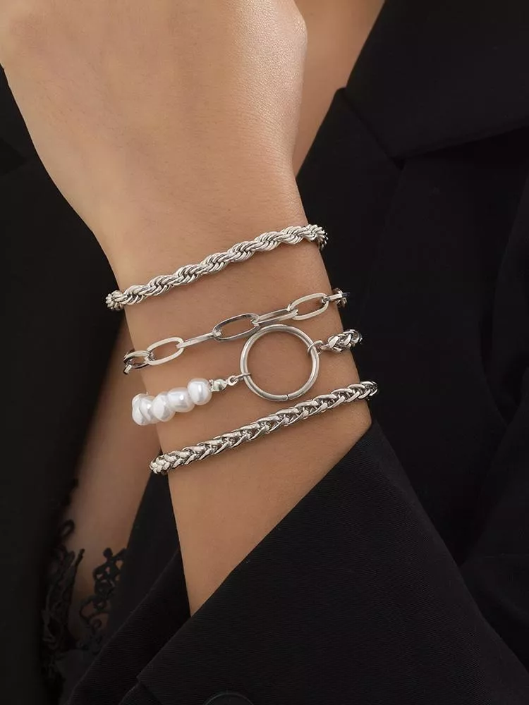 Set bracciali donna acciaio catena bracciale braccialetto
