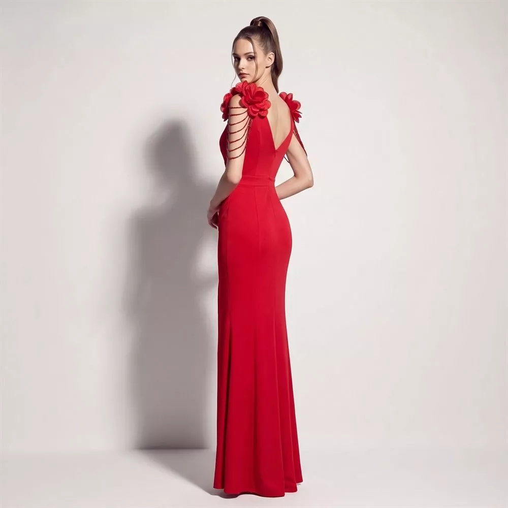 Abito Donna Elegante Aderente Scollo a V Senza Maniche 155cm H5WCL