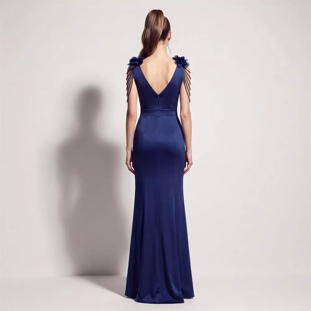 Abito Donna Elegante Aderente Scollo a V Senza Maniche 155cm H5WCL