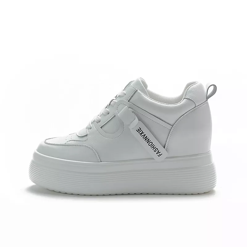 Scarpe da Ginnastica Casual con Zeppa per Donna, Scarpe Bianche * e * con * di Altezza * Donna