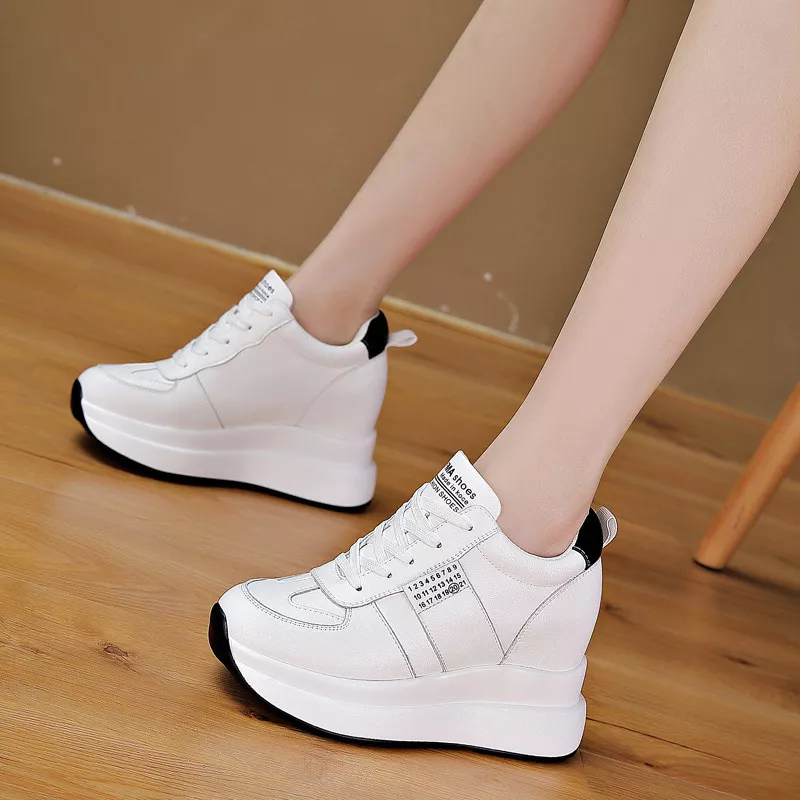 Scarpe Da Tennis Donna Slip On Leggere - Sneaker Con Zeppa, Traspiranti, Retina Elasticizzata, Grigie