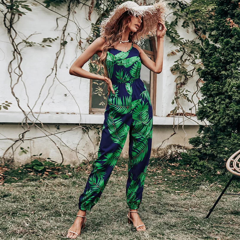 Tuta intera donna jumpsuit manica corta blu verde pantaloni