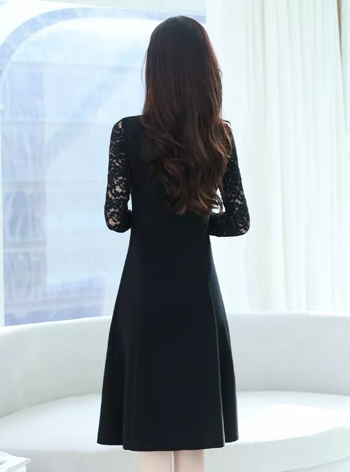 Longline Skirt in Rigato Nero