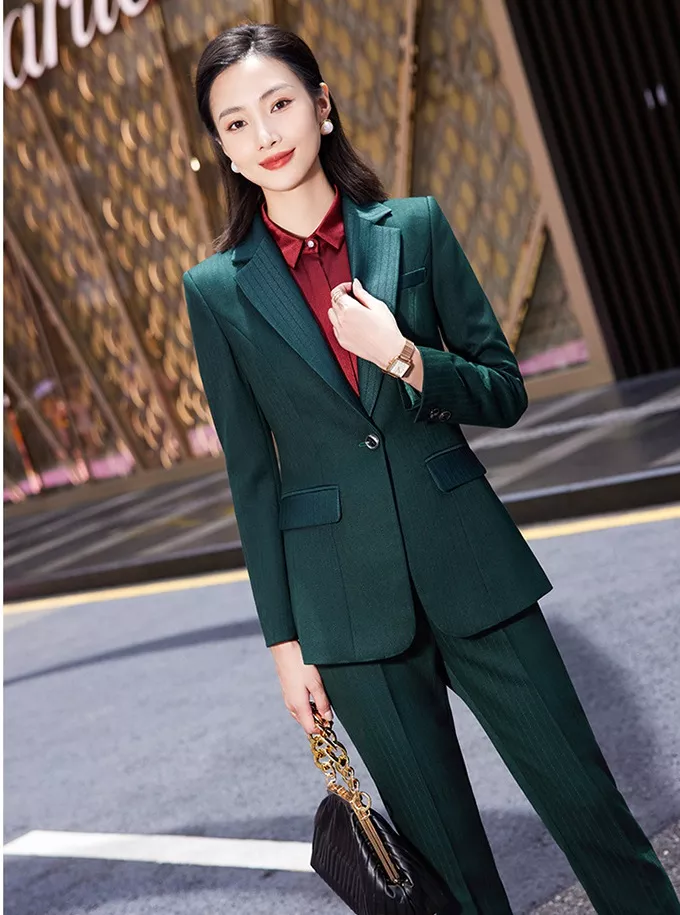 Tailleur Donna Verde Scuro Giacca E Pantalone Donna Verde Off 72%