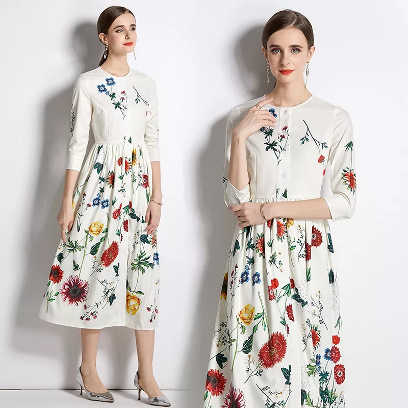 Vestito bianco hotsell a fiori