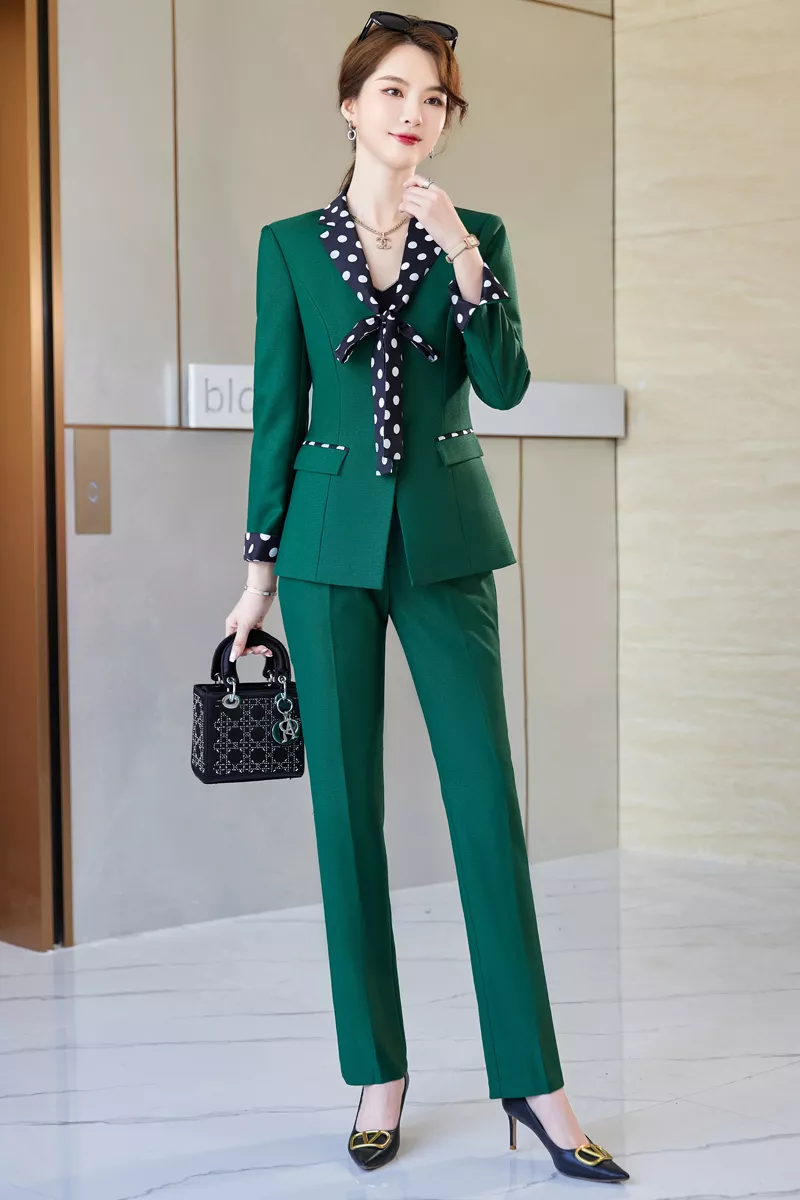 Tailleur Completo Outfit Set Donna Ufficio Giacca Blazer Verde