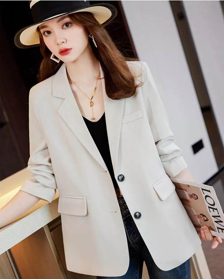 Blazer Donna Elegante Con Bottoni - Giacca Business Casual Per Ufficio, Primavera E Autunno