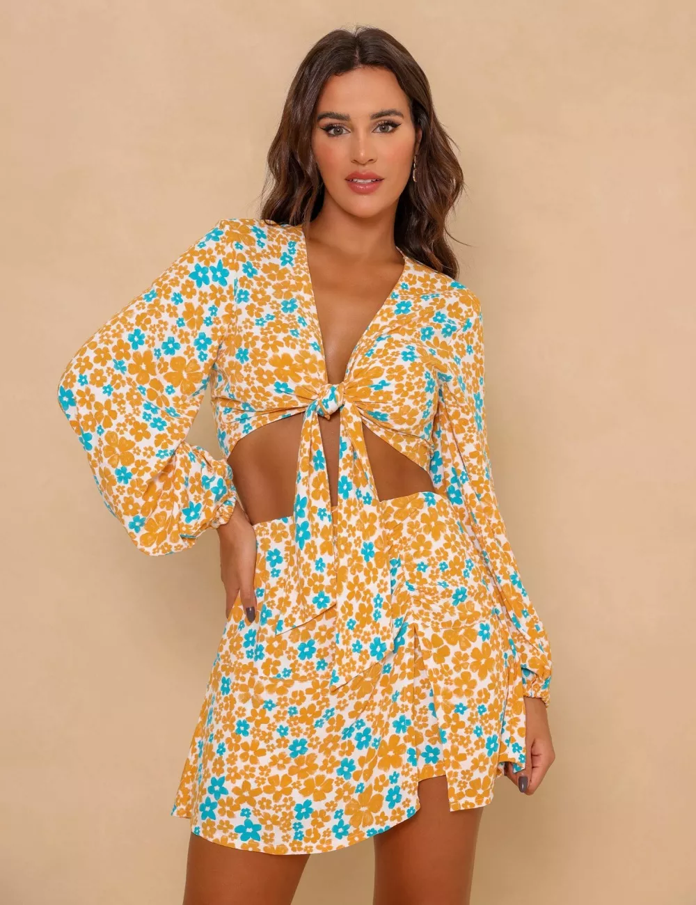 A Fiori Completo Gonna E Crop Top Gonna Corta Completo Gonna Top