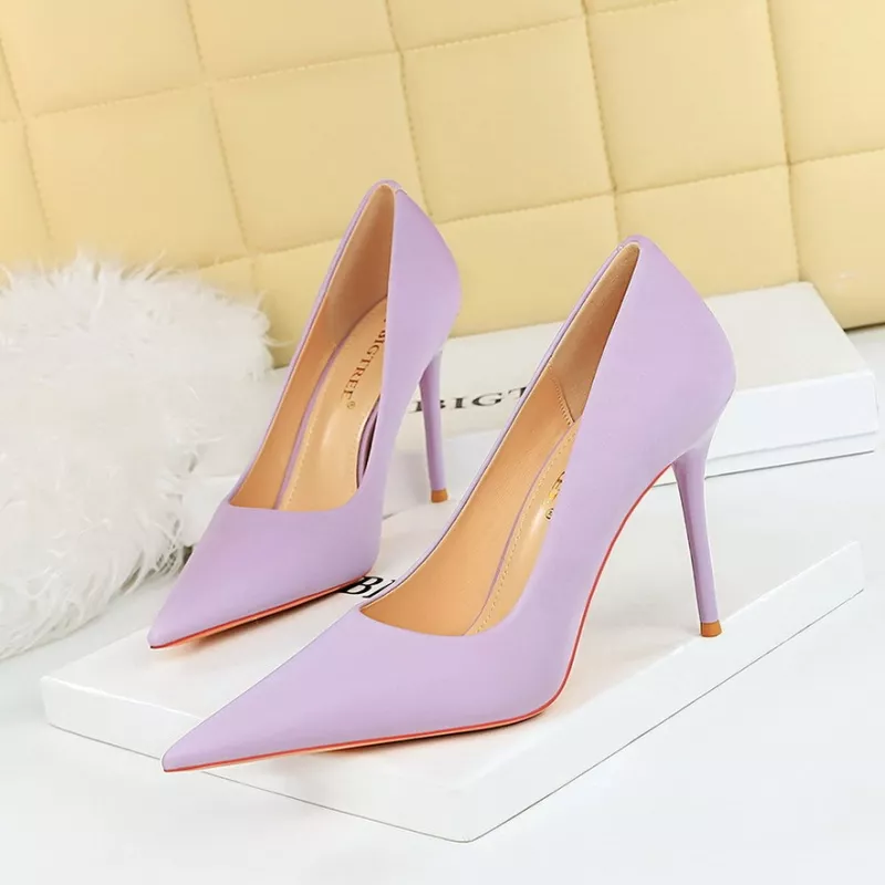 Decolte Scarpe Gioiello Donna Tacco 10.5 Lilla Eleganti Pelle Sintetica 72068