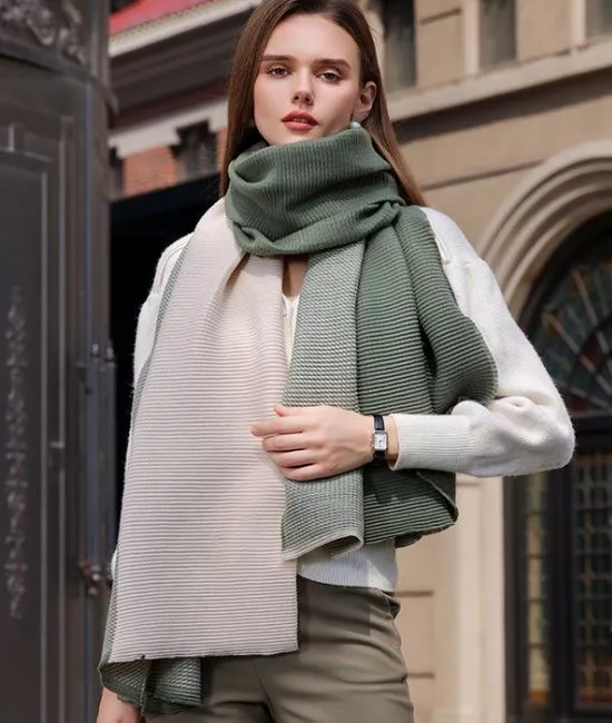 Sciarpa Da Donna Sciarpone Scialle Verde Oliva Morbida Stola
