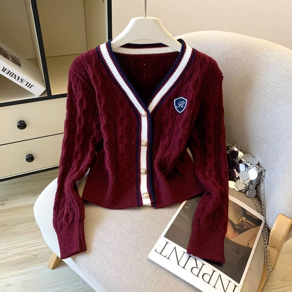 Cardigan Donna Maniche Lunghe Maglia Tricot Bianco Grigio Bordeaux Blu OZXWW