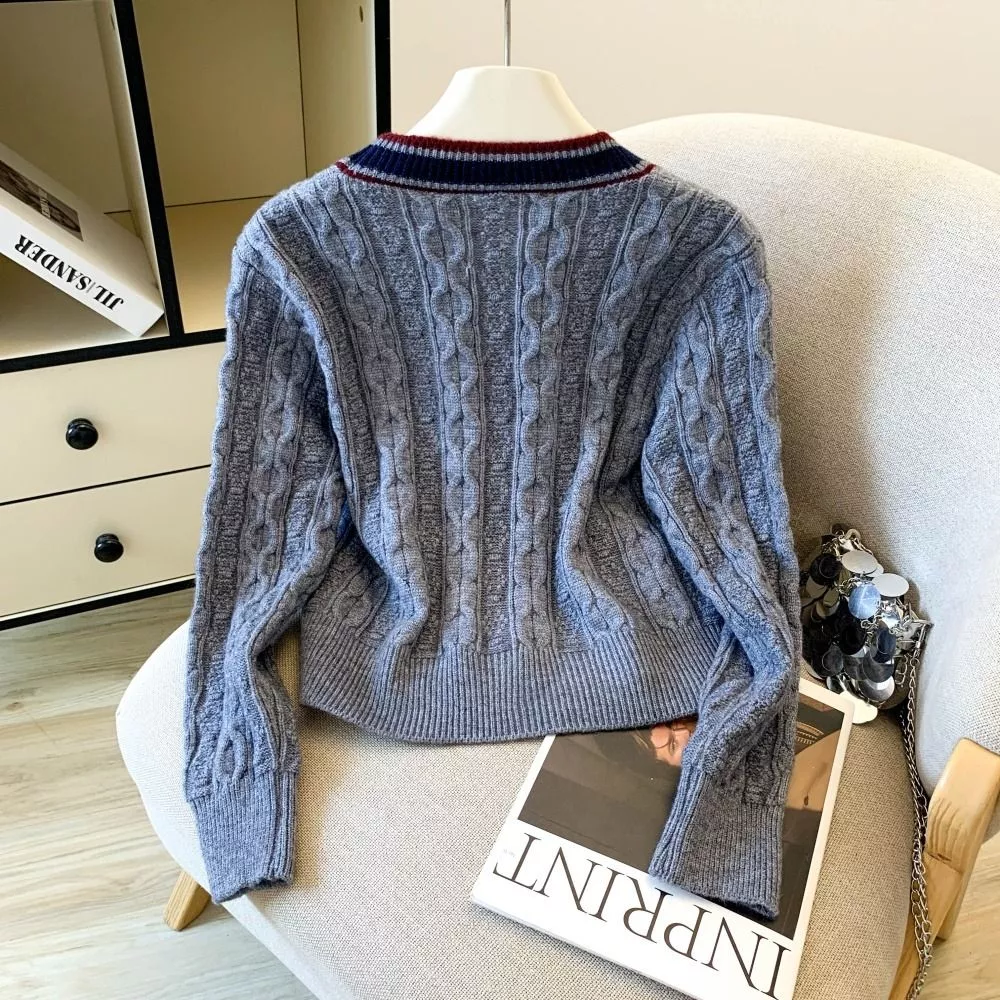 Cardigan Donna Maniche Lunghe Maglia Tricot Bianco Grigio Bordeaux Blu OZXWW