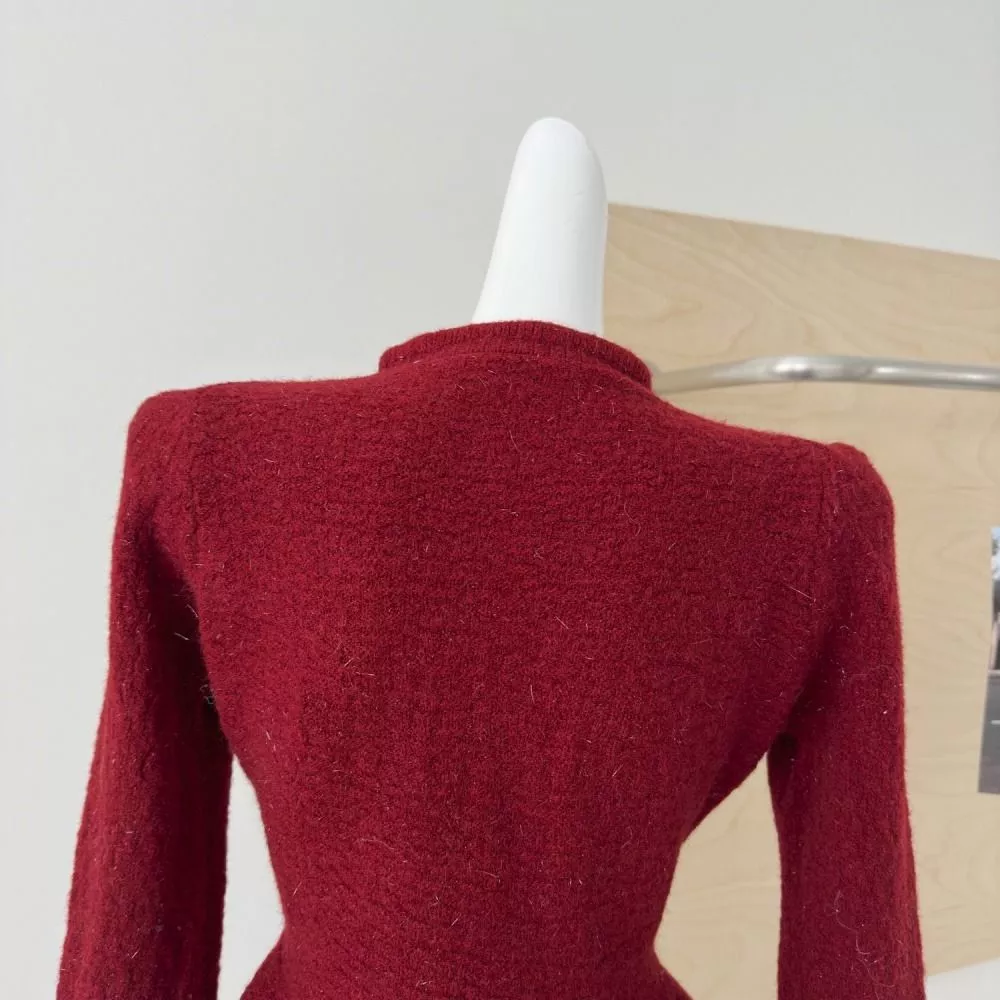 Cardigan Donna Taglia Unica Linea Aderente Con Balze e Bottoni WDFLI