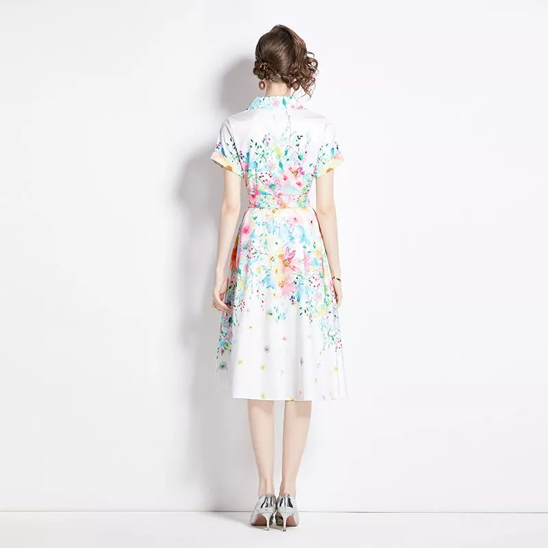 Abito Vintage A-line Minetom Per Donna - Maniche Corte, Lunghezza Al Ginocchio, Colore Viola (taglia 44)