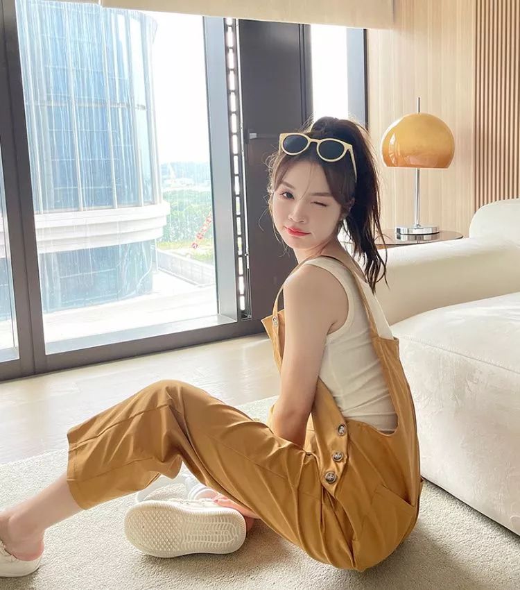 Roskiky Salopette Donna Tuta Intera Jeans Casual Stretch Denim Con Tasche, Ardesia Verde A, XS - Foto 7