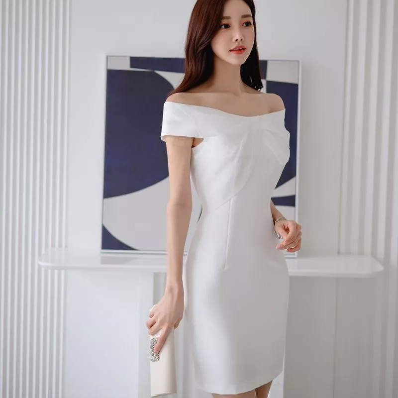 Tubino Elegante Vestito Donna Vestito Aderente Corto Elegante