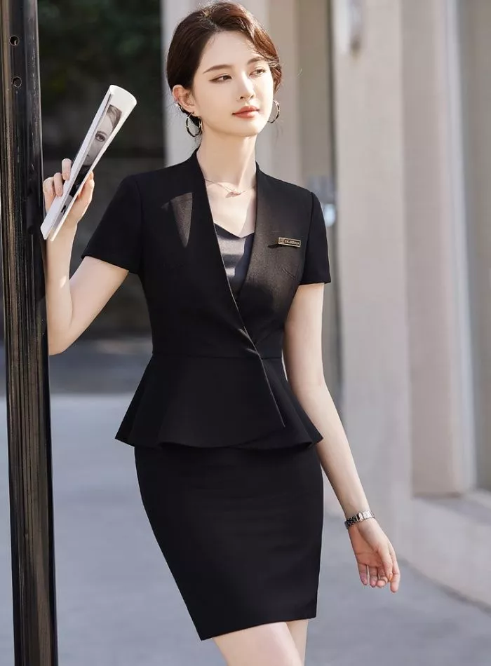 Gonna Corta Tubino E Giacca Eleganti Set Gonna Tubino Nero