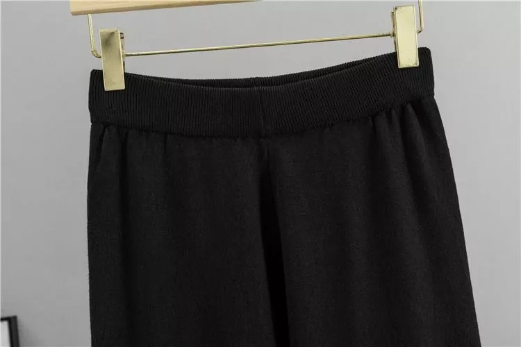Completo Donna Maglia Girocollo Denim e Pantaloni Larghi Taglia Unica UPUDI