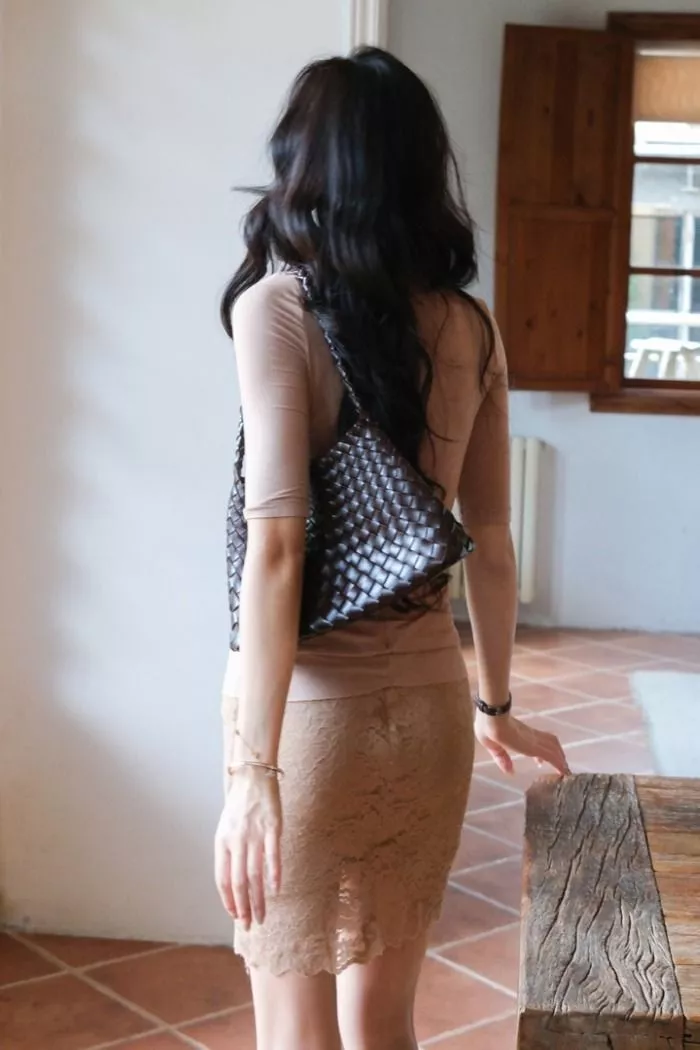 Completo Donna Top e Gonna Slim Dettaglio Arricciato in Poliestere GJSTT