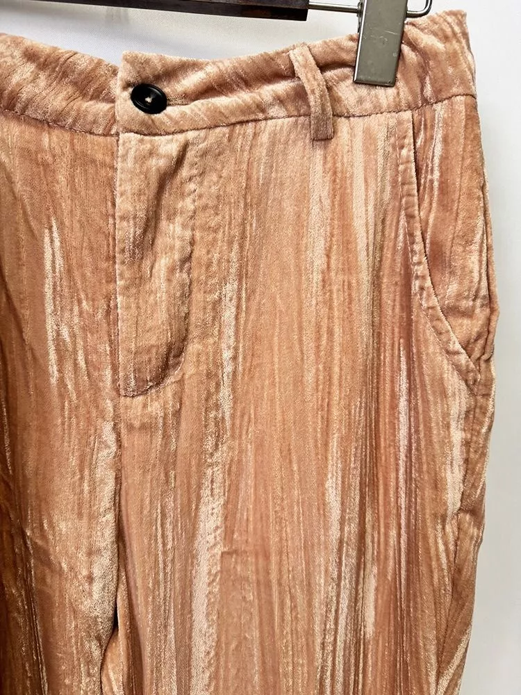 Completo Donna Velluto Elegante Giacca e Pantaloni Lunghezza 114cm 18ISV