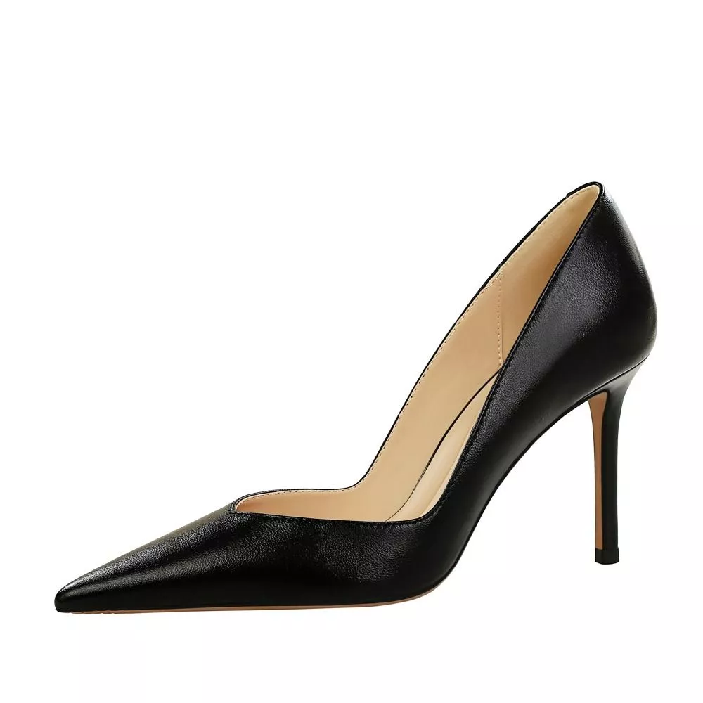 Scarpa d&eacute;collet&eacute; donna nera vista laterale