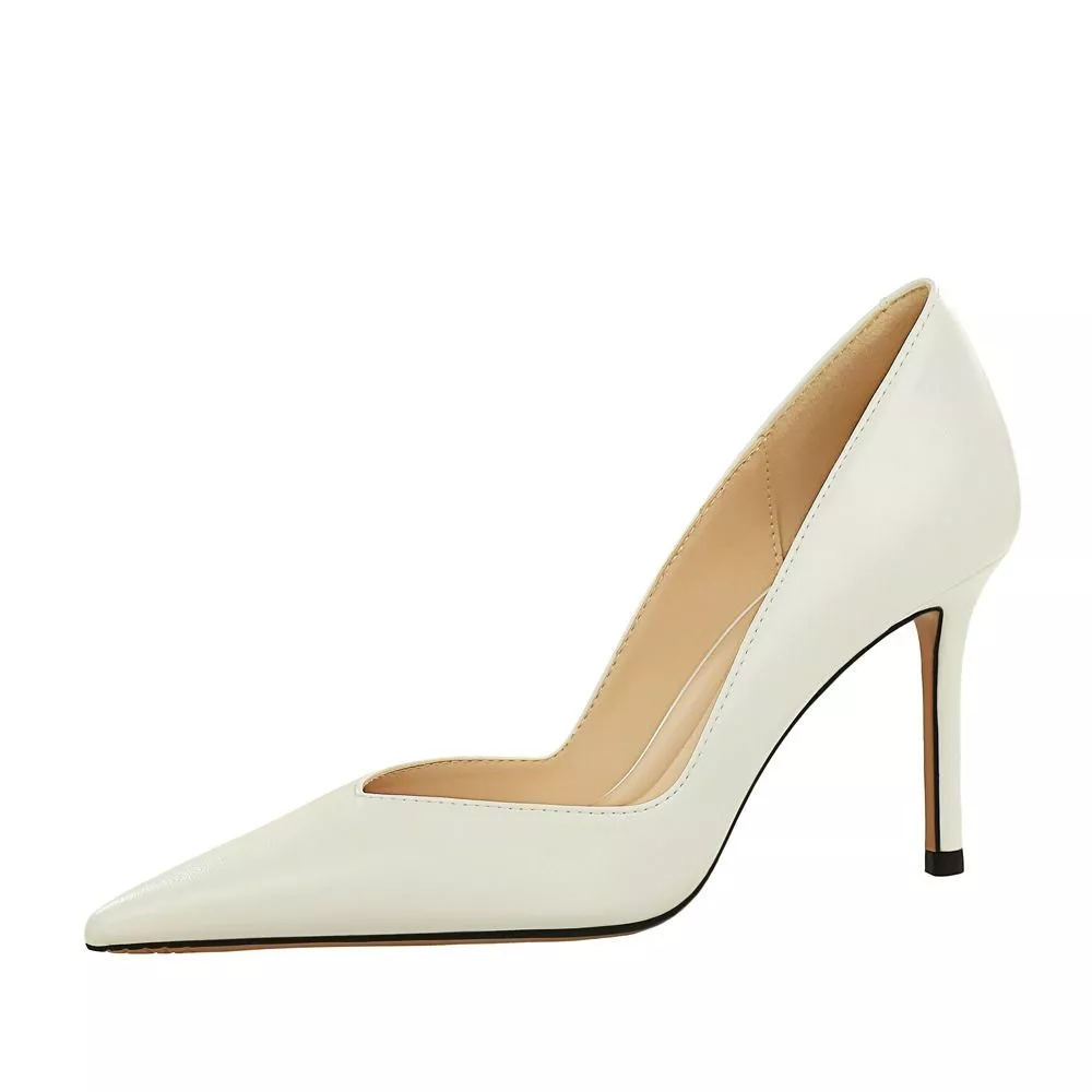 D&eacute;collet&eacute; donna beige vista laterale