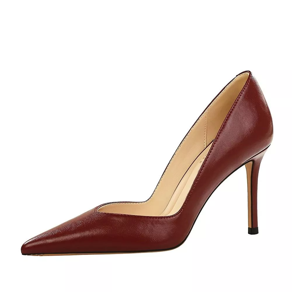 D&eacute;collet&eacute; donna bordeaux vista laterale