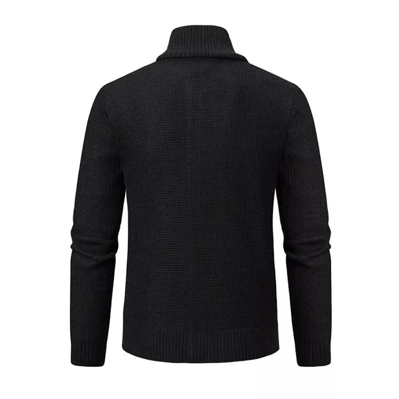 Retro giacca uomo nero in maglia maniche lunghe