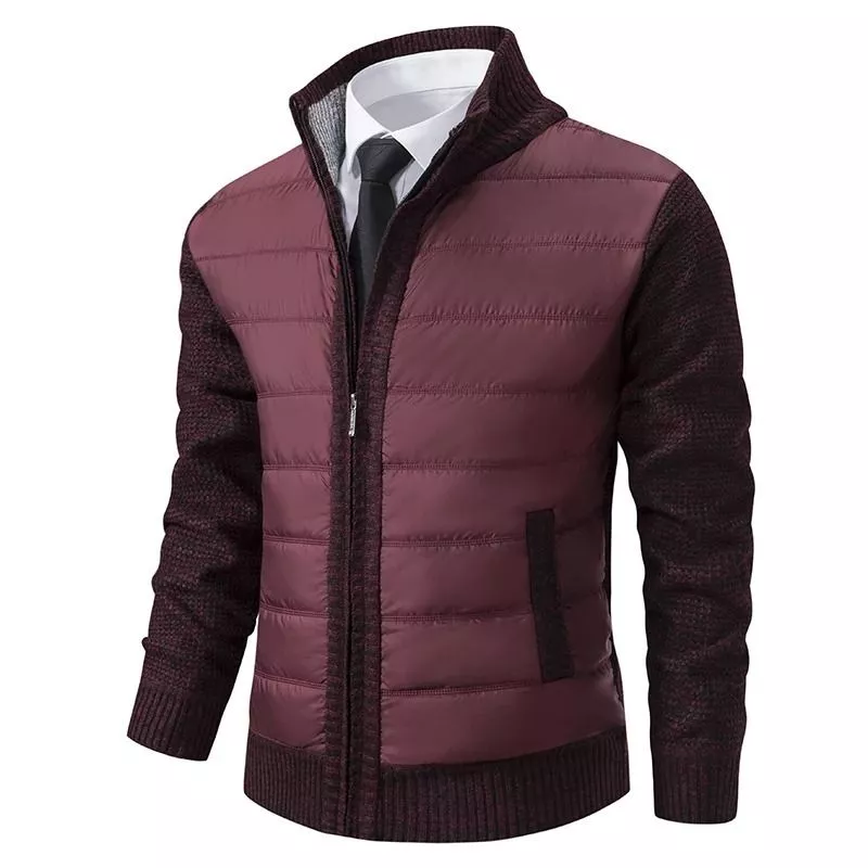 Giacca uomo bordeaux imbottita parte frontale con zip