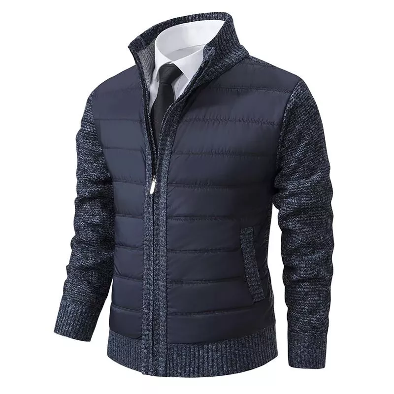 Giacca uomo blu navy imbottita parte frontale con zip