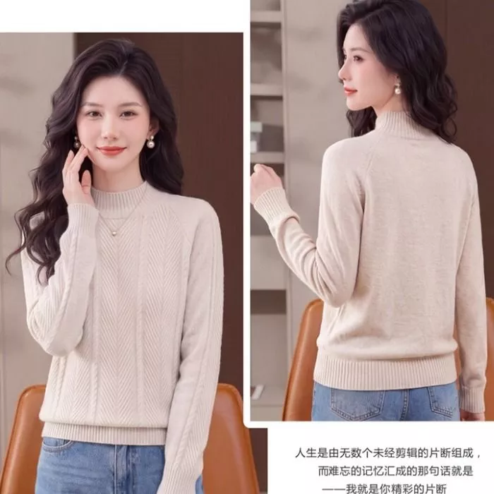 Maglione Donna Girocollo Lavorazione Maglia Morbido Termico CDGY2