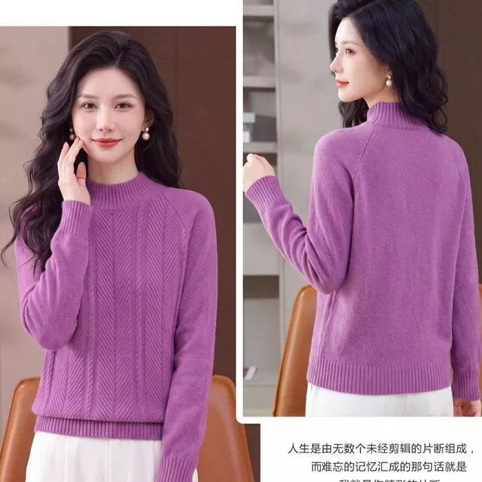 Maglione Donna Girocollo Lavorazione Maglia Morbido Termico CDGY2