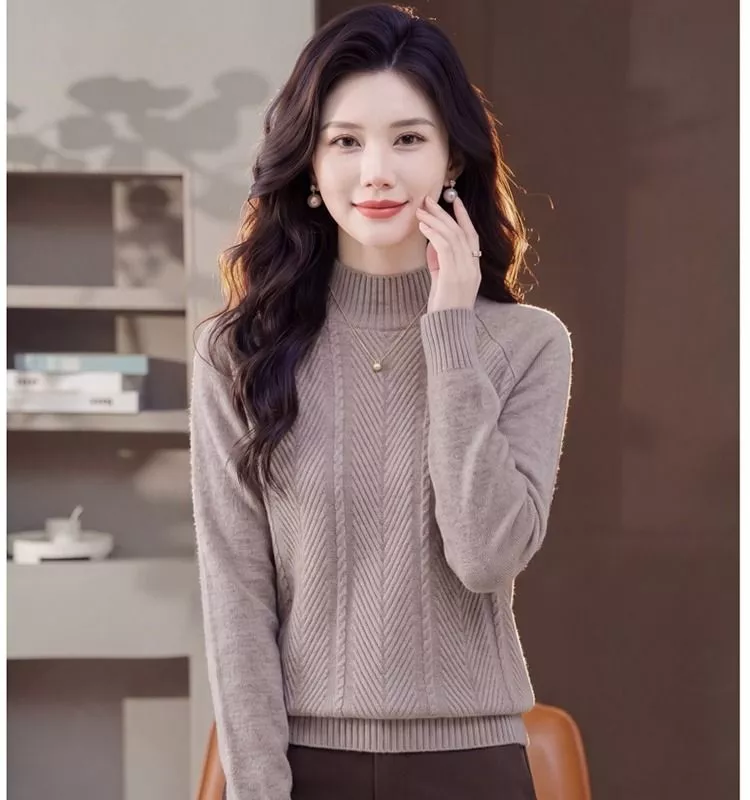 Maglione Donna Girocollo Lavorazione Maglia Morbido Termico CDGY2