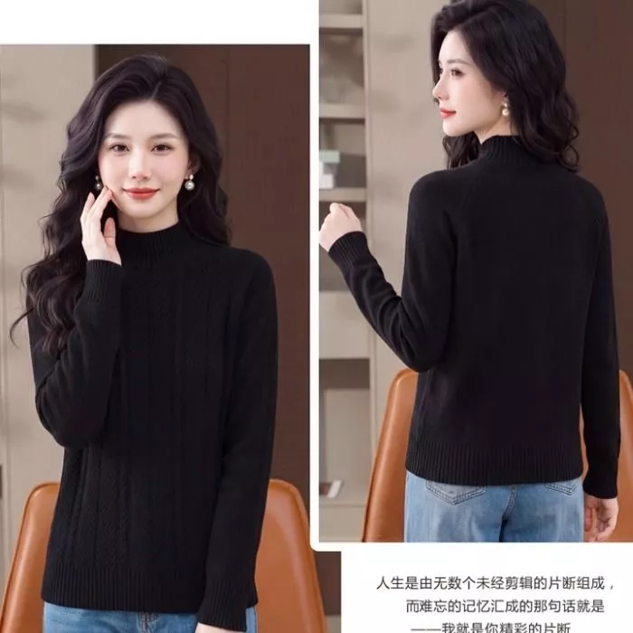 Maglione Donna Girocollo Lavorazione Maglia Morbido Termico CDGY2