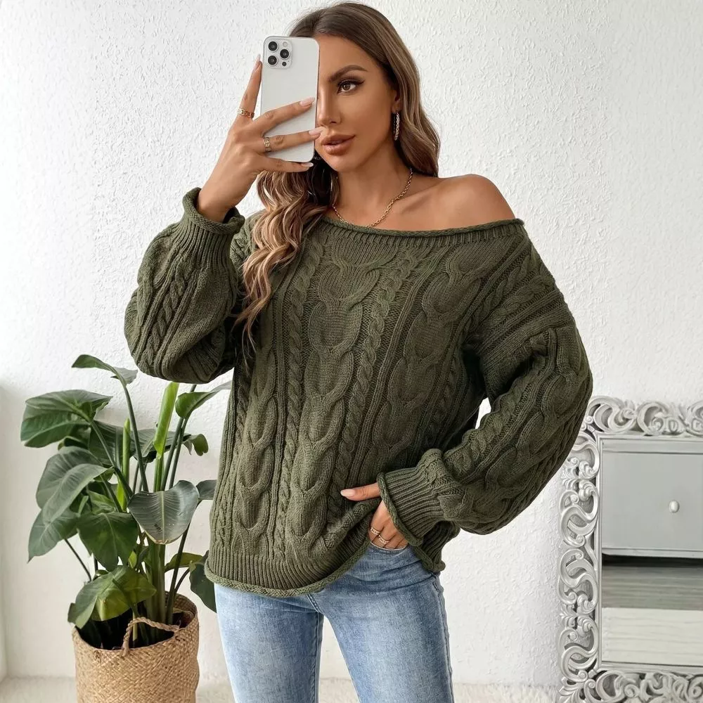 Composizione di immagini che mostra maglione donna nei colori blu, verde e nero