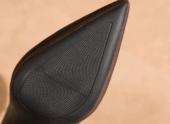 Stivaletti Donna Nero Marrone Tacco 10 Cm Punta Sottile Tessuto ZJLMM