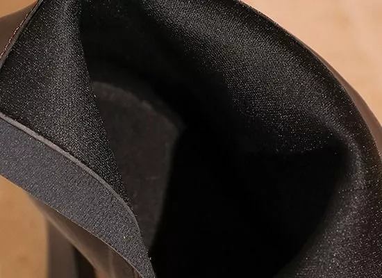 Stivaletti Donna Nero Marrone Tacco 10 Cm Punta Sottile Tessuto ZJLMM