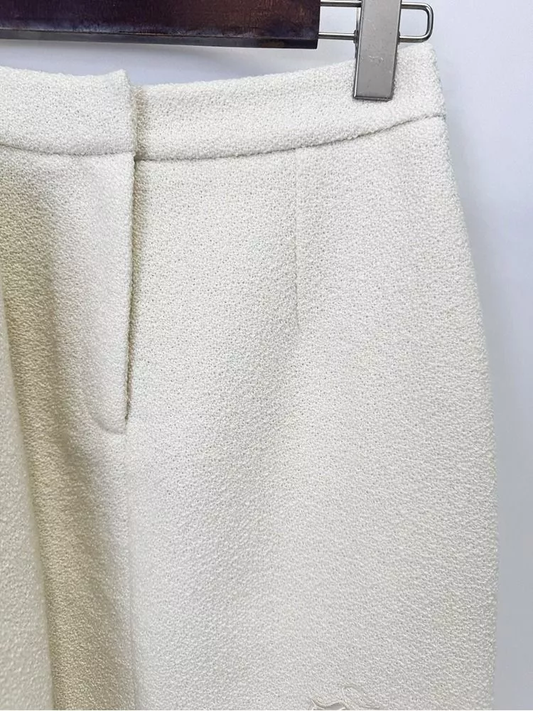 Tailleur Donna Albicocca Maniche Lunghe Con Ricami Floreali KXZ1A